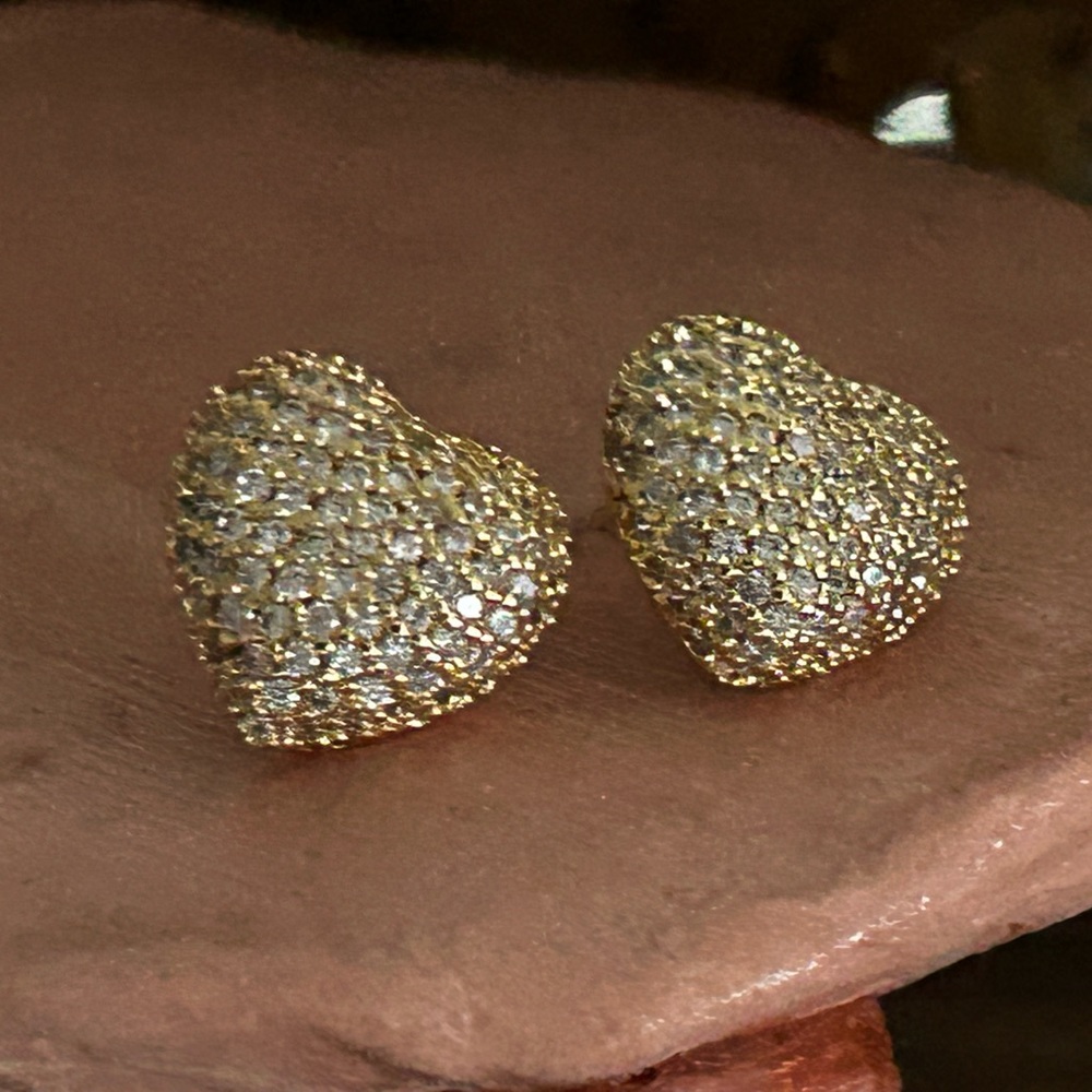 Heart studded earrings